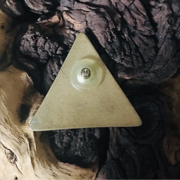 Vintage 80’s Gold Tone And Black Marbled Triangular Post 1.75 in Earrings - Picture 6 of 15